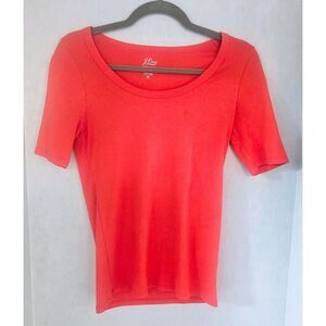 J.Crew Perfect Fit Tee | Women’s Small |‎ Orange Persimmon Re-Imagined Cotton